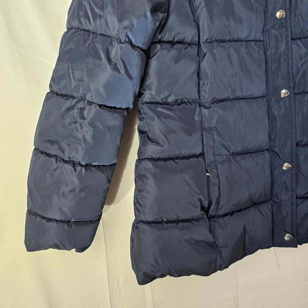 Tommy Hilfiger Puffer Jacket Blue Womens XL Full Zip Pockets Insulated Coat - Picture 8 of 12